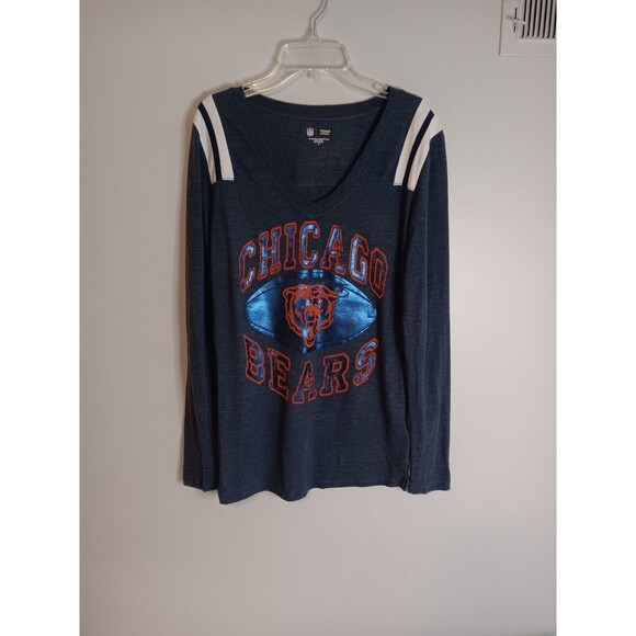 NFL Tops - NFL Chicago Bears Womens Long Sleeve Pullover Tee Shirt Top Sz Medium Blue
